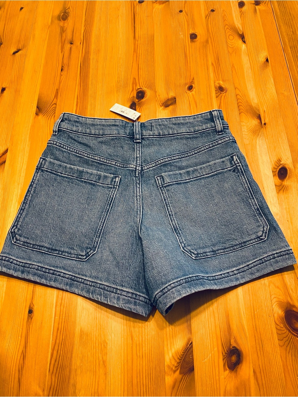 New Madewell Emmett Patch Pocket Marine Sailor Denim Jean Shorts Size 26 - Picture 8 of 12